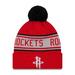 Men's New Era Red Houston Rockets Repeat Cuffed Knit Hat with Pom