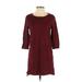 Forever 21 Casual Dress - Shift: Burgundy Solid Dresses - Women's Size Small