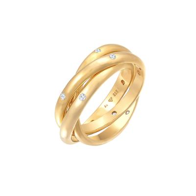 Elli PREMIUM Wickelring Trio Basic Zirkonia 925 Silber 56 Damen Image