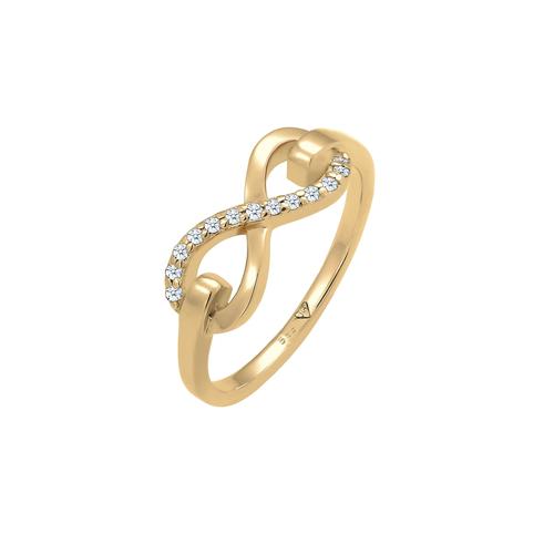 Elli DIAMONDS - Infinity Symbol Diamant (0.065 ct.) 585 Gelbgold Ringe 1 ct Damen