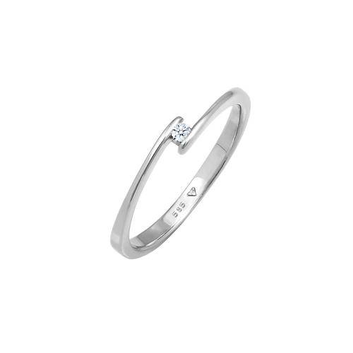 Elli DIAMONDS - Edel Verlobung Diamant (0.03 ct.) 585 Weißgold Ringe 1 ct Damen