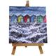 Blyth Beach Huts Hand Pressed Ceramic Tile - Northern Houses Sunshine - Handmade Decor Decoration - Original Art Gift - Northumberland UK