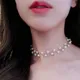 Collier de perles en or pour femme tour de cou simple bijoux de déclaration mode coréenne court