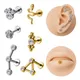 Boucles d'oreilles piercing en acier clair CZ Monroe Helix Cartilage Tragus Rose Salle Patte