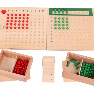 Matériaux mathématiques Montessori en bois jouets dos division de multiplication jouet