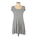 American Eagle Outfitters Casual Dress - Fit & Flare: Ivory Stripes Dresses - Women's Size 2X-Small