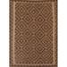 Brown Kilim Reversible Area Rug Geometric Flat-weave Wool Carpet - 5'2" x 6'4"