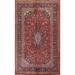 Traditional Kashan Persian Area Vintage Rug Hand-knotted Wool Carpet - 6'4" x 9'9"