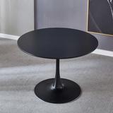42.1"Black Tulip Table End Table Leisure Coffee Table Round Mdf Table Top,Pedestal Dining Table,size: 42.13In*42.12In*28.74In