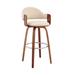 26 Inch Leatherette Barstool with Curved Back - 20 L x 20 W x 36 H Inches