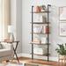 VASAGLE Industrial 5-Tier Ladder Shelf,Storage Bookshelf, Wall Shelf for Living Room, Office, Bedroom, Rustic Brown and Black