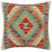 Boho Chic Grima Turkish Hand-Woven Kilim Pillow - 19'' x 19''