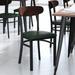 2PK Commercial Metal Dining Chairs with Wood Seat & Boomerang Back