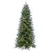 Vickerman 7.5' x 44" Frosted Douglas Fir Fir Artificial Slim Pre-Lit Christmas Tree, Warm White 3mm LED Wide Angle Lights.