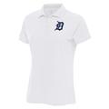 Women's Antigua White Detroit Tigers Logo Legacy Pique Polo