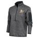 Women's Antigua Heather Charcoal Oakland Athletics Logo Fortune Quarter-Zip Pullover Jacket