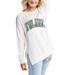 Women's Gameday Couture Cream Tulane Green Wave Side Split Team Logo Pullover Top