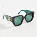 Gucci Accessories | Gucci Generation Bold Green Black Oversized Sunglasses | Color: Black/Green | Size: Os