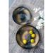 Wrought Studio™ Celisha 2 Piece Glass Decorative Plate Set in Black/Gold Glass & Crystal in Black/Yellow | 3 H x 20 W x 20 D in | Wayfair