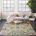 White 87 x 63 x 1 in Area Rug - Bungalow Rose Floral Power Loomed Polypropylene Area Rug in Ivory/Multi Polypropylene | 87 H x 63 W x 1 D in | Wayfair