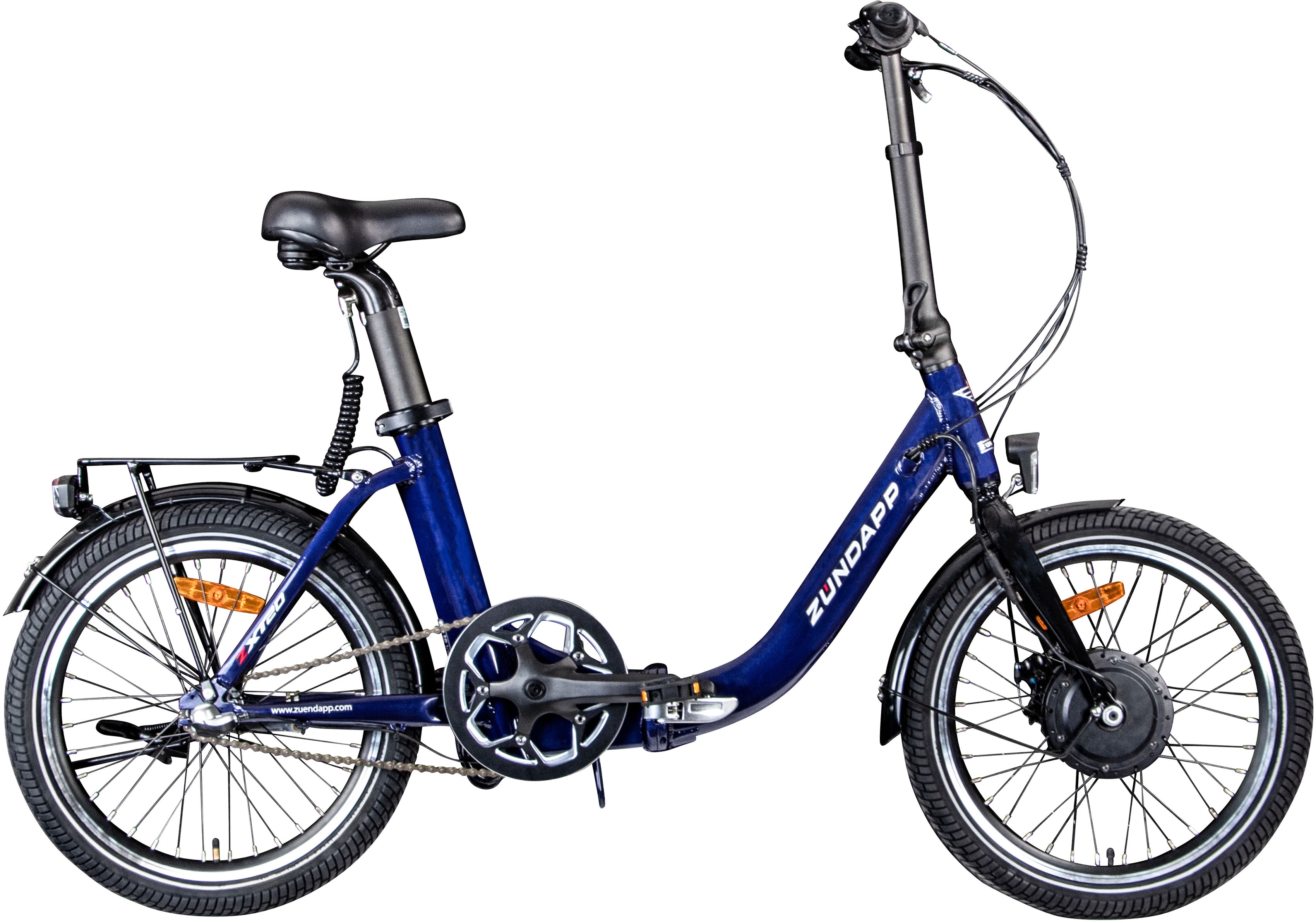 E-Bike ZÜNDAPP "ZXT20" Gr. 38, blau (blau, schwarz), Elektrofahrräder, 38cm, 20 Zoll (50,80cm), Pedelec, Elektrofahrrad für Damen u. Herren Image