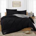 SGI 600 TC Super King Size Soft Sateen Weave 4PCS Duvet Covers Sets, Long Staple Egyptian Cotton Black Bedding Set- Fitted sheet, Duvet Cover with 2 Pillowcases, Easy Care