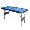 IFOYO Billiard Table, 55 Inch Folding Pool Table Steady Modern Space Saving Billiard Table Game for Kids and Adults with Cues, Ball, Chalk, Rack, Brush Included, Brown Panel