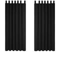 Deconovo Home Decorative Tab Top Blackout Curtains Thermal Insulated Curtains for Living Room Black W52 x L63 Inch One Pair