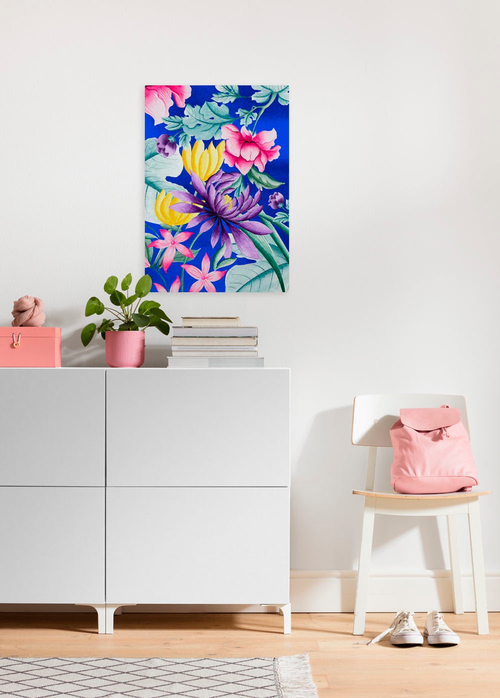 Leinwandbild KOMAR "Flower Kiss - Größe 40 x 60 cm", bunt (farbe bild(er): bunt), B:40cm, Holz, Papier, Bilder, Keilrahmenbild mi Echtholzrahmen Image