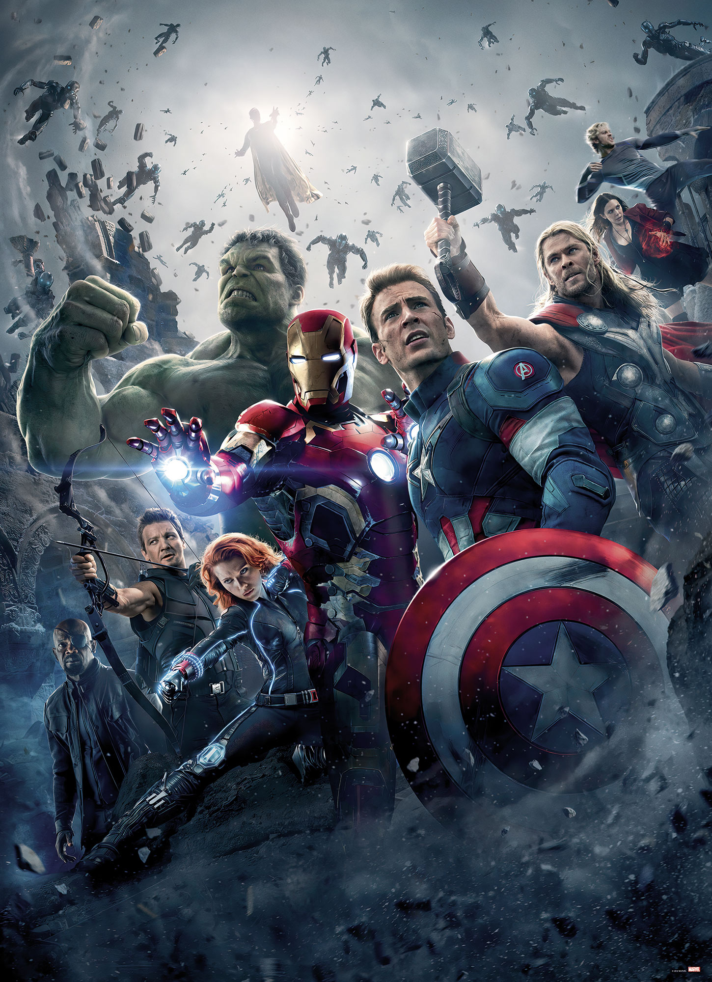 Fototapete KOMAR "Avengers-Age-of-Ultron-Movie-Poster - Größe 184 x 254 cm", bunt, B:184m H:254m L:254m, Papier, Tapeten, Kinderzimmer