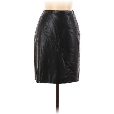 Nordstrom Leather Skirt: Black Print Bottoms - Women's Size 11