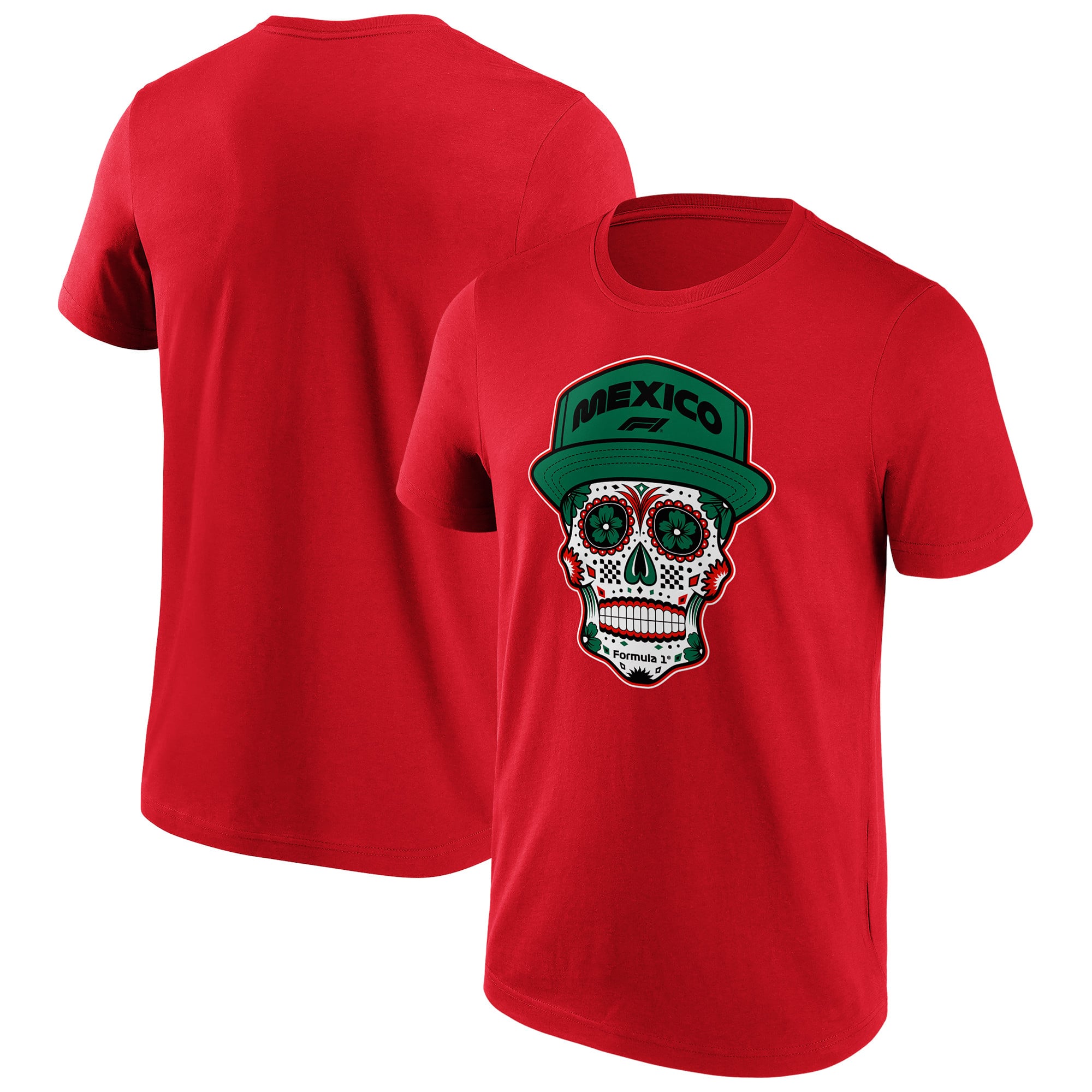 T-shirt graphique Formula 1 Mexico Skull - Rouge - Homme Taille: XS