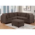 Black/Brown Reclining Sectional - F&L Homes Studio Jakodicci 90" Wide Linen Symmetrical Modular Corner Sectional w/ Ottoman Linen | Wayfair