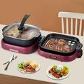 VEVOR 2 In 1 Electric Grill & Hot Pot, Foldable BBQ Pan Grill & Hot Pot | 10 H x 27.6 W x 11.4 D in | Wayfair KZDHGM2KW110V351LV1