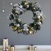 The Holiday Aisle® Faux Lighted Plastic Wreath in Gray/Green | 13.78 H x 13.78 W x 1.97 D in | Wayfair 8E4257DD009D4F1C869A7991D9D449AD