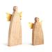 The Holiday Aisle® 2 Piece Wood Angels w/ Gold Wings Set Wood in Brown | 14 H x 7.5 W x 1.5 D in | Wayfair FF99AD6BC9D24E36BEB57B013B404A36