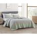 Red Barrel Studio® Wonacott Standard Cotton Reversible Quilt Set Cotton in Gray/Green/White | Queen Quilt + 2 Standard Shams | Wayfair