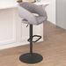Wade Logan® Amberlie Adjustable Height Barstool w/ Rounded Mid-Back Upholstered/Metal in Gray/Black | 21.5 W x 21 D in | Wayfair