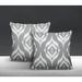 Bungalow Rose Indoor/Outdoor Ikat Square Throw Cushion Polyester/Polyfill blend in Gray | 17 H x 17 W x 4.5 D in | Wayfair