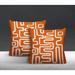 Orren Ellis Miroir Indoor/Outdoor Abstract Square Throw Cushion Polyester/Polyfill blend in Orange | 17 H x 17 W x 4.5 D in | Wayfair