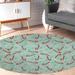 Green/Pink 60 x 60 x 0.08 in Area Rug - CANDY CANE KISSES MINT Area Rug By The Holiday Aisle® Polyester | 60 H x 60 W x 0.08 D in | Wayfair