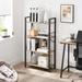VASAGLE Industrial Rustic Brown and Black Bookshelf, 4-Tier Bookcase, Living Room Standing Unit Shelf Steel Frame