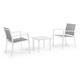 Salon extérieur Auri 2 fauteuils + table basse blanc