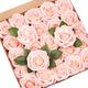 50Pcs Fleurs Artificielles Roses Mousse Faux Rose avec Tige pour Bouquet De Mariage Fête De Douche
