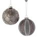 Kurt Adler 80MM Silver and Black Jeweled Glass Ball Ornaments, 6 Piece Set - N/A