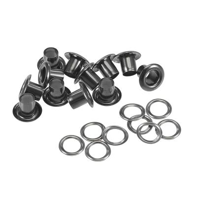 Eyelet with Washer 10x5x7mm Alloy Grommet Black 100 Set