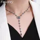 FOXANRY Rose fleur clavicule chaîne pull collier pour femmes Couples à la mode élégant Vintage Punk