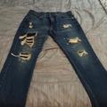 Levi's Jeans | Dark Wash Levi Strauss 511 Size 32/30 Distressed With Patches Slim Straight | Color: Blue | Size: 32