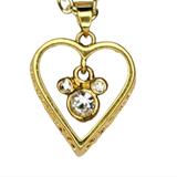 Disney Jewelry | Disney Mickey Mouse Gold-Toned Heart Shaped Necklace - A Love-Filled Treasure! | Color: Gold/White | Size: Os