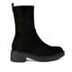 Womens Calf High Boots Ladies Winter Biker Low Heel Casual Riding Western Booties Size 3-8 Black Faux Suede